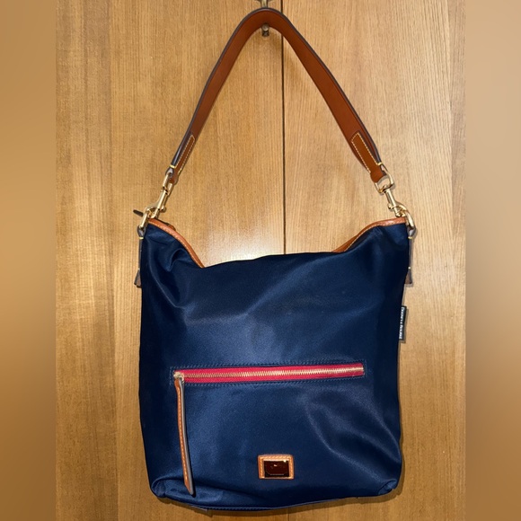Dooney & Bourke Handbags - Dooney & Bourke Navy and Brown Shoulder Bag